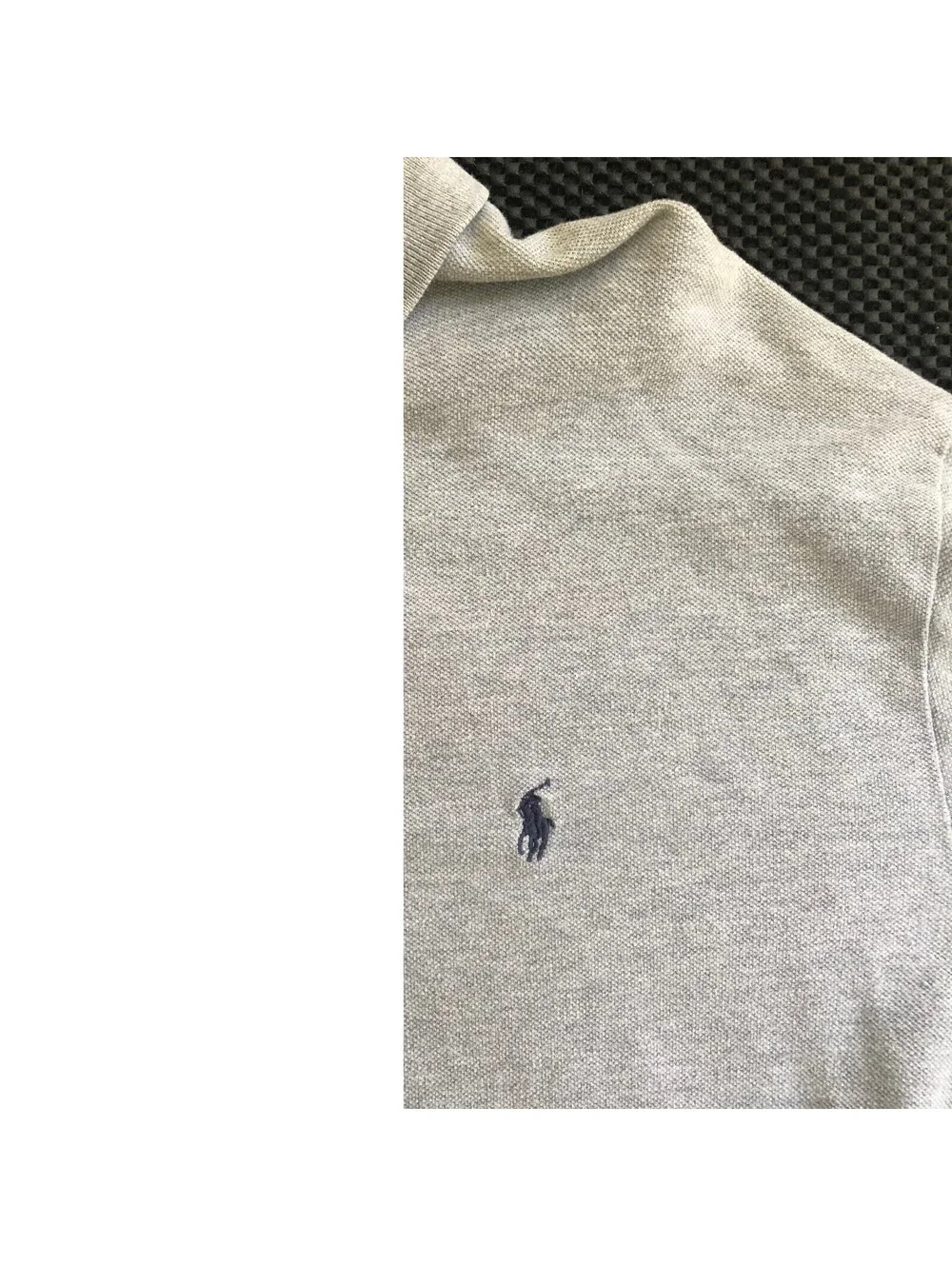 Polo Ralph Lauren 100% Cotton Long Sleeve Gray Knit Polo Shirt XL Preppy